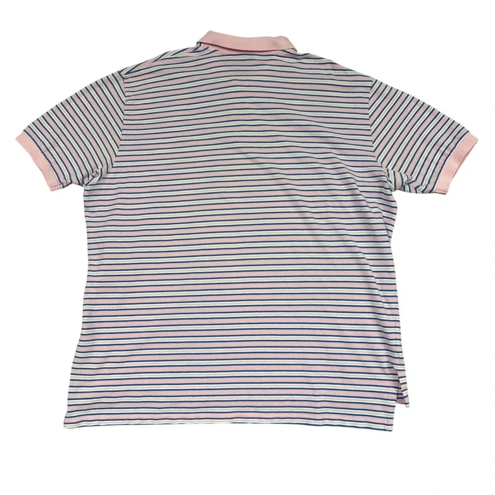 Polo Ralph Lauren Polo Shirt Men XXL Pink Striped Short Sleeve Classic Preppy